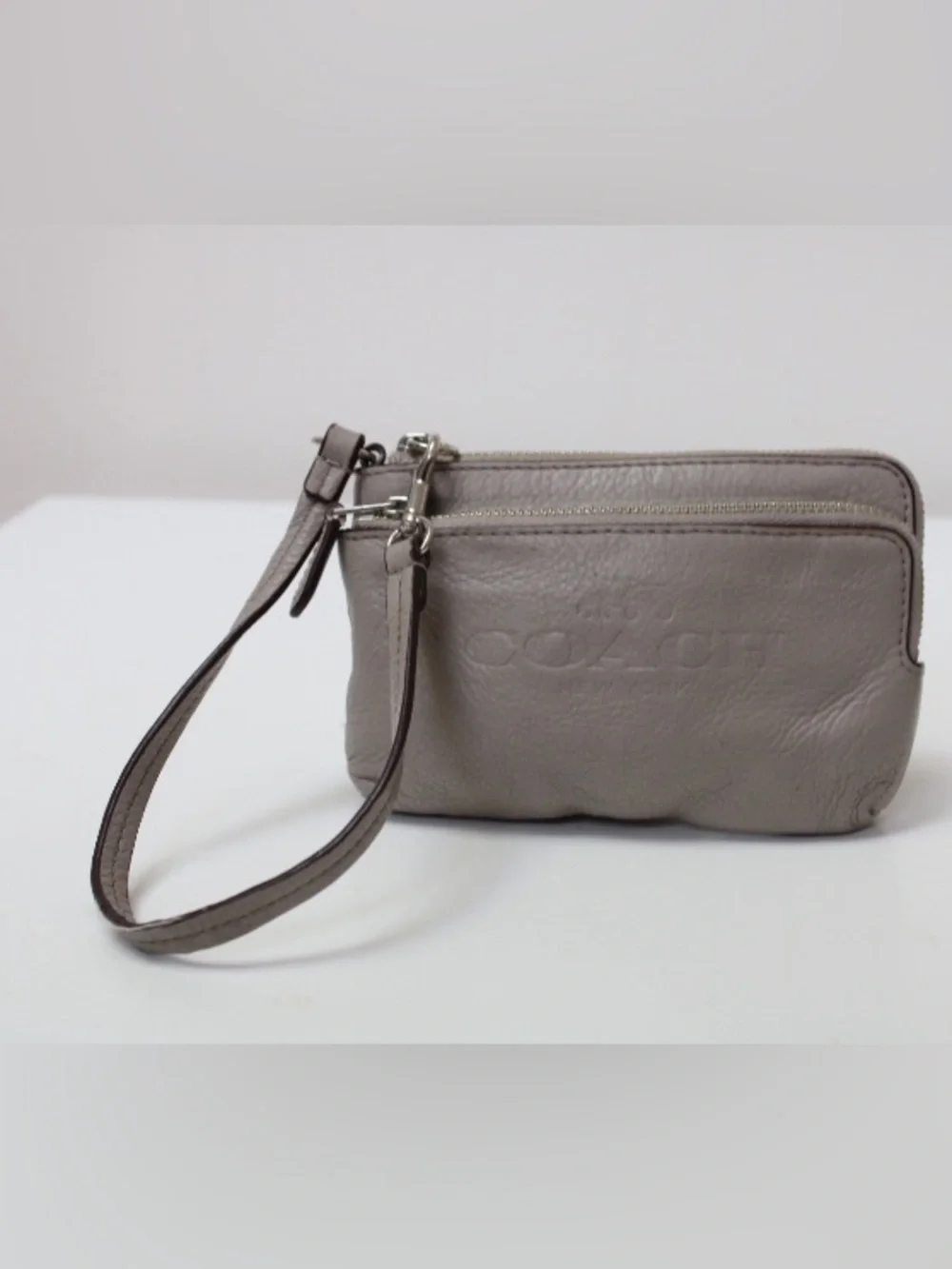 Coach double zip wristlet